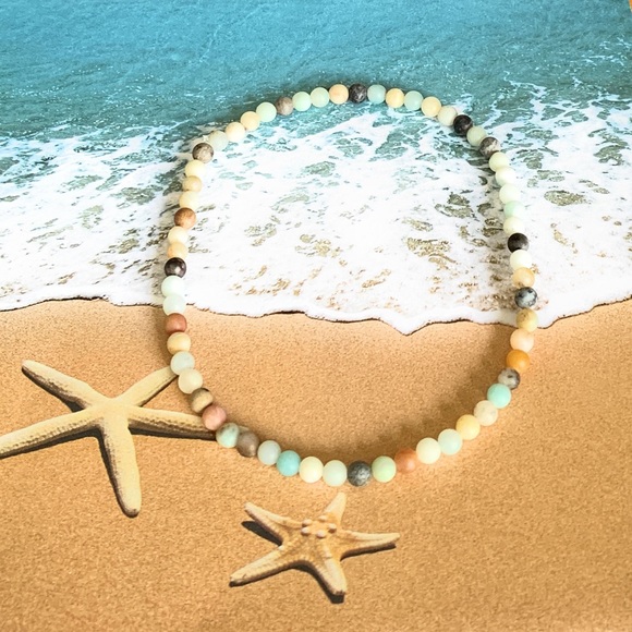 Beaded Amazonite Ankle Bracelet/Anklet 🏝 - Picture 1 of 1
